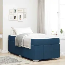 Lovos Rėmas Su Čiužiniu Mėlyna 90 X 200 Cm Audinys Lovos Rėmas Su Čiužiniu Mėlyna 90 X 200 Cm Audinys