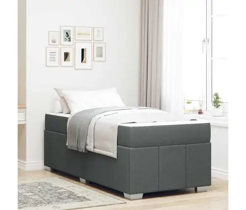 Lovos Rėmas Su Čiužiniu Tamsiai Pilka 120 X 190 Cm Audinys