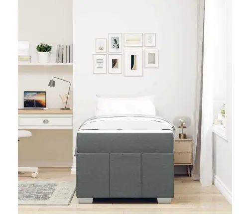 Lovos Rėmas Su Čiužiniu Tamsiai Pilka 120 X 190 Cm Audinys