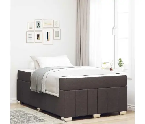 Lovos Rėmas Su Čiužiniu Tamsiai Ruda 120 X 200 Cm Audinys