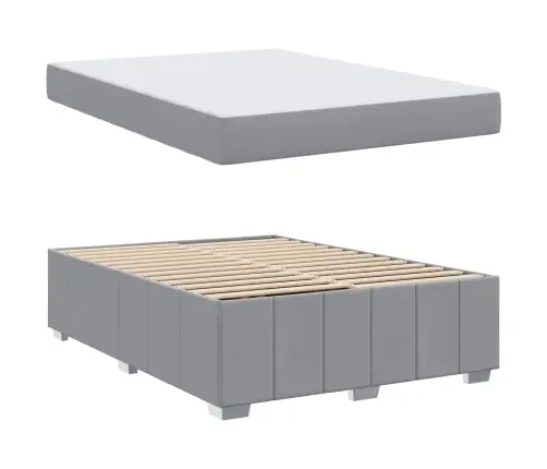 Gultas Rāmis Gaiši Pelēka 140 X 200 Cm Audums Vidaxl