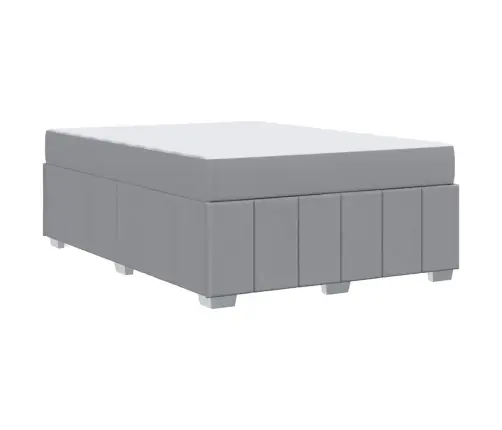 Gultas Rāmis Gaiši Pelēka 140 X 200 Cm Audums Vidaxl