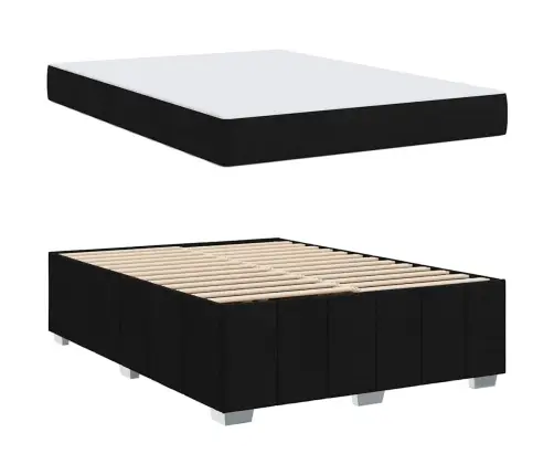 Voodi Raam Madratsiga Must 140 X 200 Cm Kangas