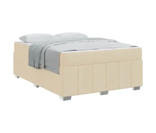 Voodi Raam Madratsiga Cream 140 X 200 Cm Kangas