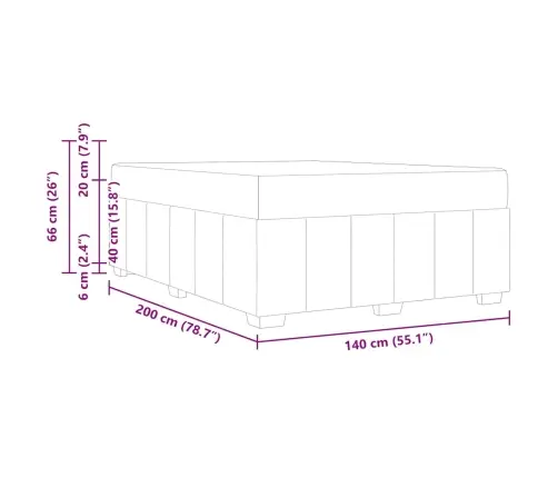Gultas Rāmis Zila 140 X 200 Cm Audums Vidaxl