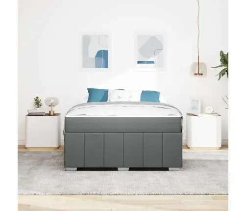 Gultas Rāmis Tumši Pelēka 160 X 200 Cm Audums Vidaxl