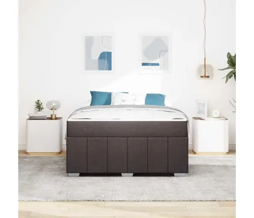 Voodi Raam Madratsiga Tume Pruun 160 X 200 Cm Kangas