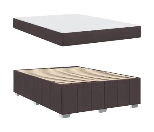 Voodi Raam Madratsiga Tume Pruun 160 X 200 Cm Kangas