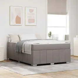Gultas Rāmis Ar Matraci Pelēkbrūna 160 X 200 Cm Audums Vidaxl