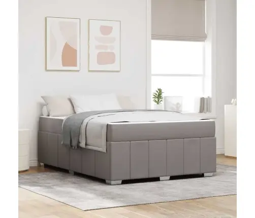 Gultas Rāmis Pelēkbrūna 160 X 200 Cm Audums Vidaxl