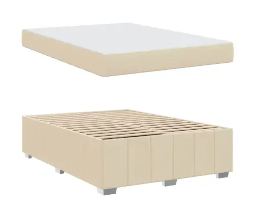 Gultas Rāmis Krēmkrāsa 160 X 200 Cm Audums Vidaxl