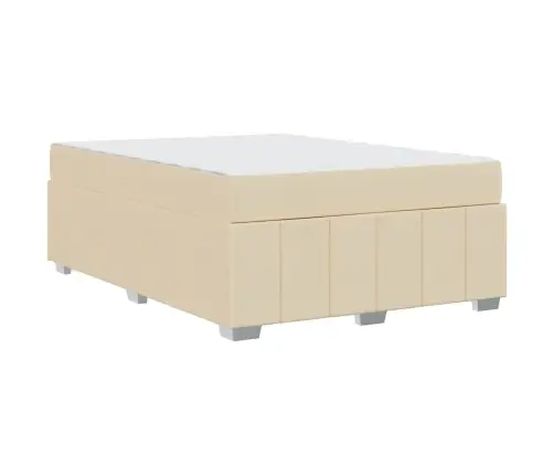 Gultas Rāmis Krēmkrāsa 160 X 200 Cm Audums Vidaxl