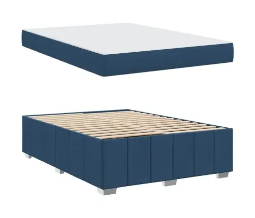 Voodi Raam Madratsiga Sinine 160 X 200 Cm Kangas