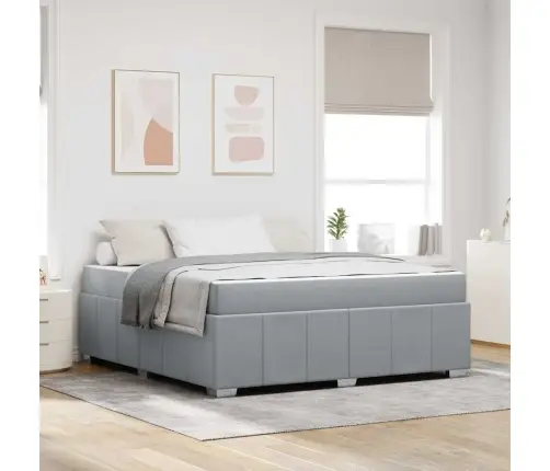 Gultas Rāmis Gaiši Pelēka 180 X 200 Cm Audums Vidaxl