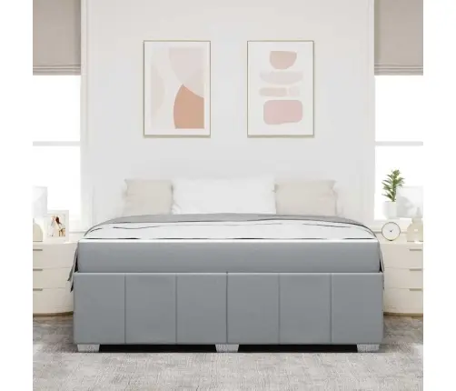 Gultas Rāmis Gaiši Pelēka 180 X 200 Cm Audums Vidaxl
