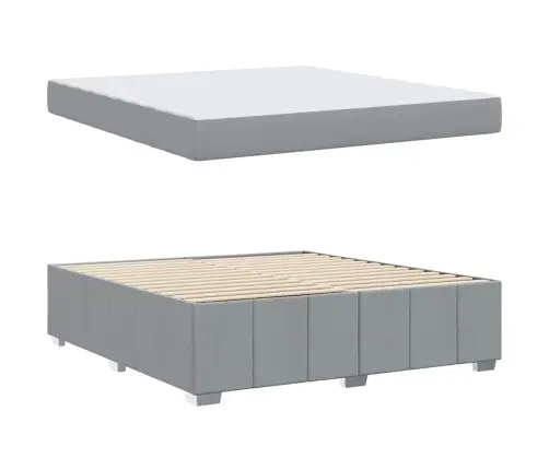 Gultas Rāmis Gaiši Pelēka 180 X 200 Cm Audums Vidaxl