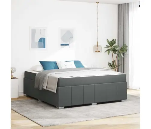 Gultas Rāmis Tumši Pelēka 180 X 200 Cm Audums Vidaxl