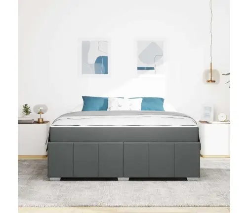 Gultas Rāmis Tumši Pelēka 180 X 200 Cm Audums Vidaxl