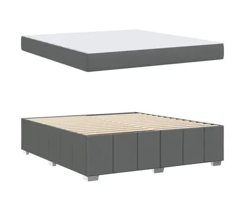 Gultas Rāmis Tumši Pelēka 180 X 200 Cm Audums Vidaxl