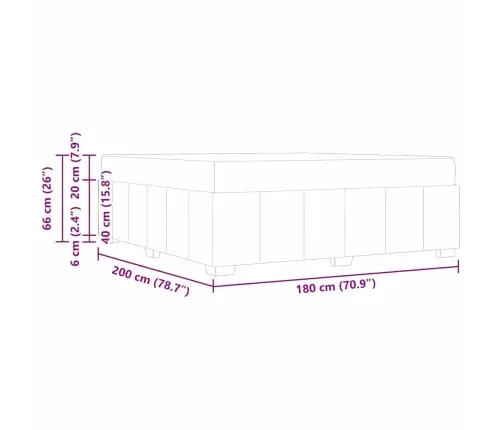 Gultas Rāmis Tumši Pelēka 180 X 200 Cm Audums Vidaxl