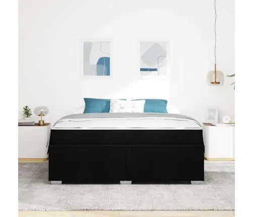 Lovos Rėmas Su Čiužiniu Juoda 180 X 200 Cm Audinys