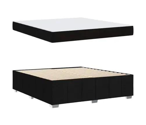 Lovos Rėmas Su Čiužiniu Juoda 180 X 200 Cm Audinys