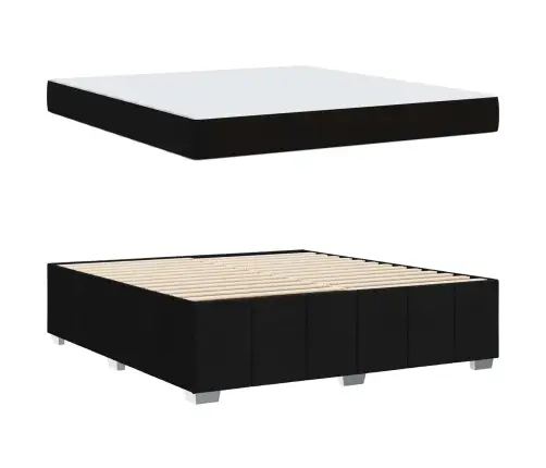 Lovos Rėmas Su Čiužiniu Juoda 180 X 200 Cm Audinys