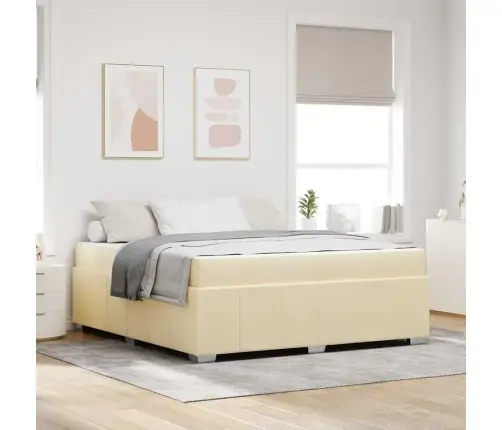 Gultas Rāmis Krēmkrāsa 180 X 200 Cm Audums Vidaxl