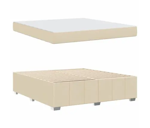 Gultas Rāmis Krēmkrāsa 180 X 200 Cm Audums Vidaxl