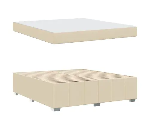 Gultas Rāmis Krēmkrāsa 180 X 200 Cm Audums Vidaxl