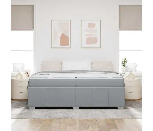 Gultas Rāmis Gaiši Pelēka 200 X 200 Cm Audums Vidaxl