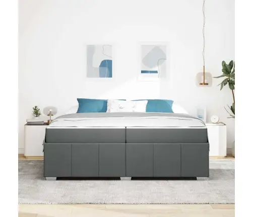 Voodi Raam Madratsiga Tumehall 200 X 200 Cm Kangas