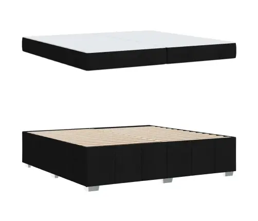 Voodi Raam Madratsiga Must 200 X 200 Cm Kangas