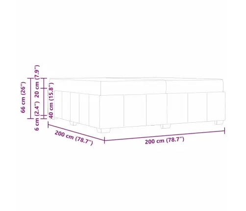 Gultas Rāmis Tumši Brūna 200 X 200 Cm Audums Vidaxl