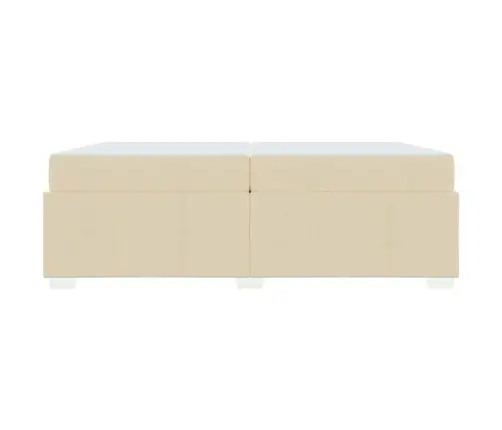 Gultas Rāmis Krēmkrāsa 200 X 200 Cm Audums Vidaxl