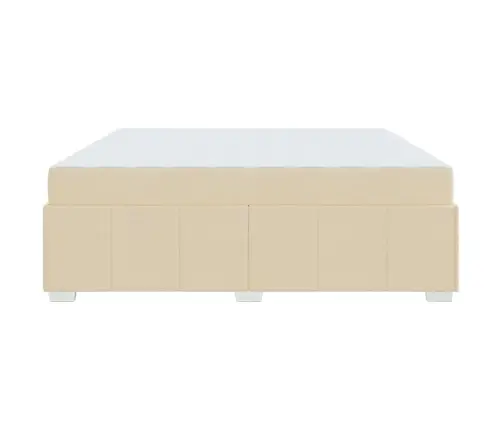 Gultas Rāmis Krēmkrāsa 200 X 200 Cm Audums Vidaxl