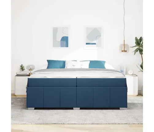 Gultas Rāmis Cits Zila 200 X 200 Cm Audums Vidaxl