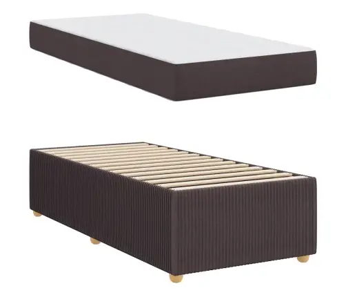 Gultas Rāmis Cits Tumši Brūna 80 X 200 Cm Audums Vidaxl