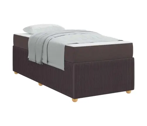 Gultas Rāmis Cits Tumši Brūna 80 X 200 Cm Audums Vidaxl