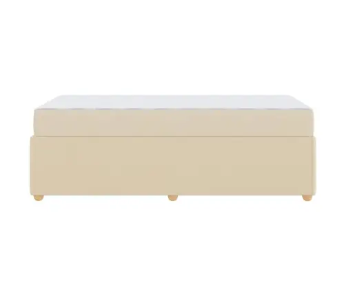 Gultas Rāmis Cits Krēmkrāsa 80 X 200 Cm Audums Vidaxl