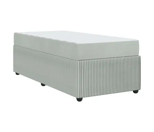 Voodi Raam Madratsiga Helehall 80 X 200 Cm Kangas