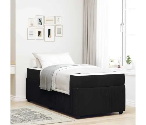 Lovos Rėmas Su Čiužiniu Juoda 80 X 200 Cm Audinys