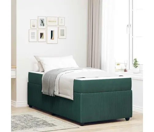 Lovos Rėmas Su Čiužiniu Tamsiai Žalia 80 X 200 Cm Audinys