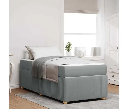 Gultas Rāmis Cits Gaiši Pelēka 90 X 190 Cm Audums Vidaxl