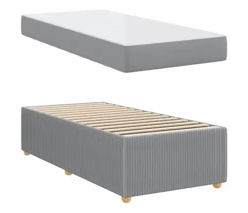 Gultas Rāmis Cits Gaiši Pelēka 90 X 190 Cm Audums Vidaxl