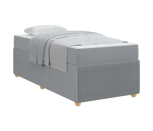 Gultas Rāmis Cits Gaiši Pelēka 90 X 190 Cm Audums Vidaxl