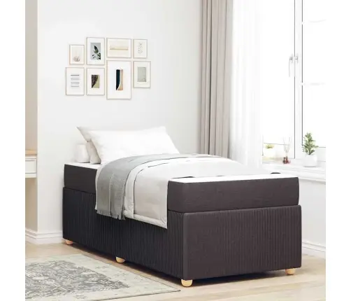 Lovos Rėmas Su Čiužiniu Tamsiai Ruda 90 X 190 Cm Audinys