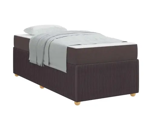 Lovos Rėmas Su Čiužiniu Tamsiai Ruda 90 X 190 Cm Audinys