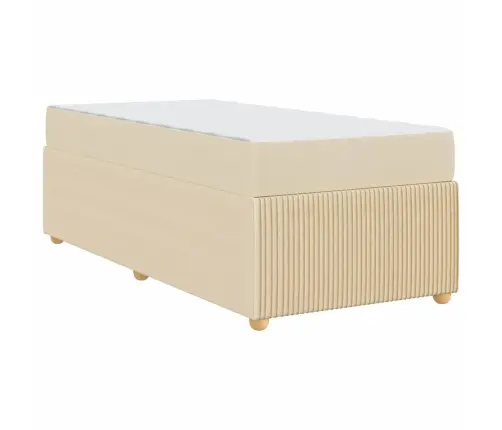 Gultas Rāmis Ar Matraci Ar Matraci Krēmkrāsa 90 X 190 Cm Audums Vidaxl