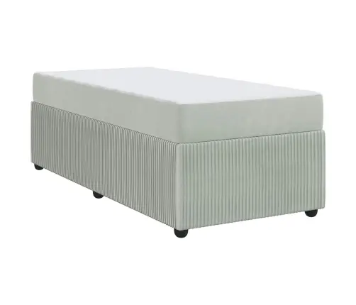 Voodi Raam Madratsiga Helehall 90 X 190 Cm Kangas